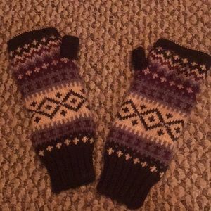 Heavy fingerless wool gloves